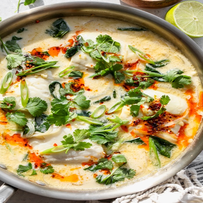 Thai-style fish broth with greens
